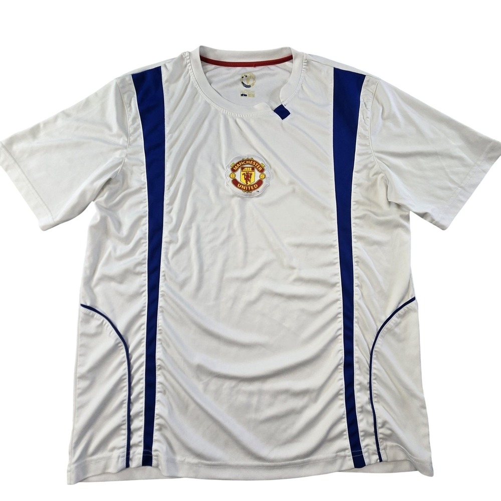 Manchester United Jersey Mens L White Soccer Club Crest Embroidered UNK